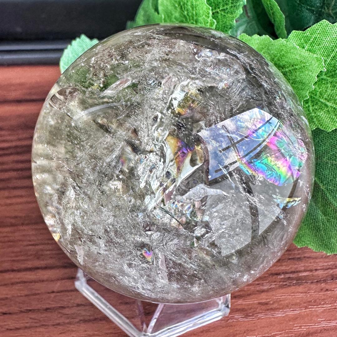 爆レア❗️ヒマラヤ水晶 丸玉 虹入り 天然石 パワーストーン☆パワー浄化A1118