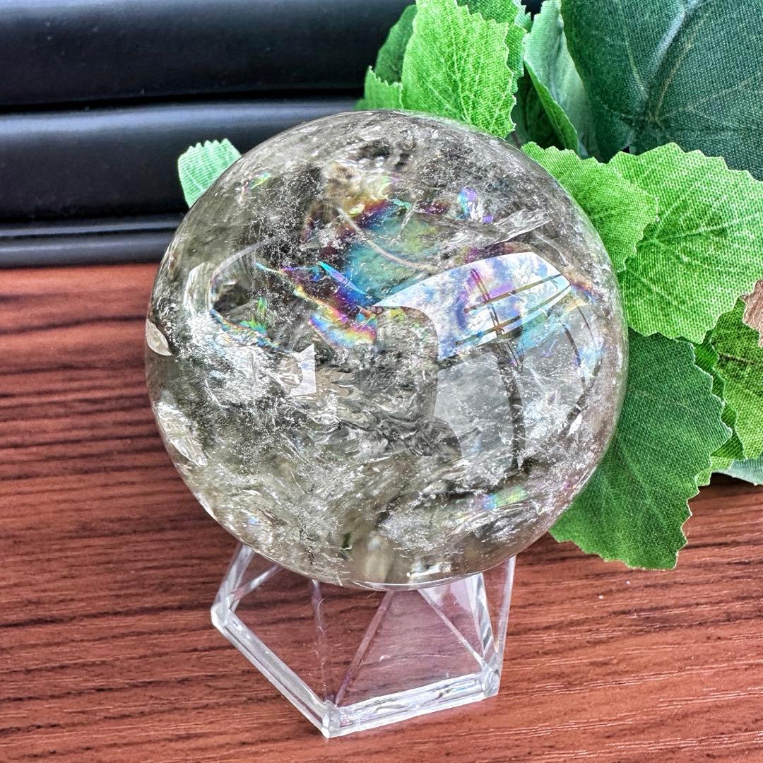 爆レア❗️ヒマラヤ水晶 丸玉 虹入り 天然石 パワーストーン☆パワー浄化A1118