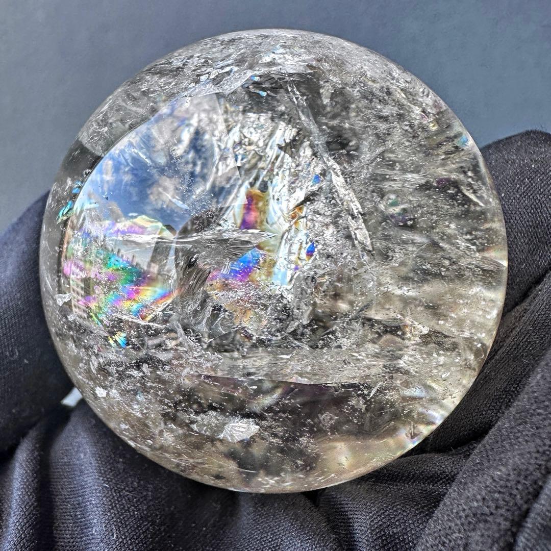 爆レア❗️ヒマラヤ水晶 丸玉 虹入り 天然石 パワーストーン☆パワー浄化A1118