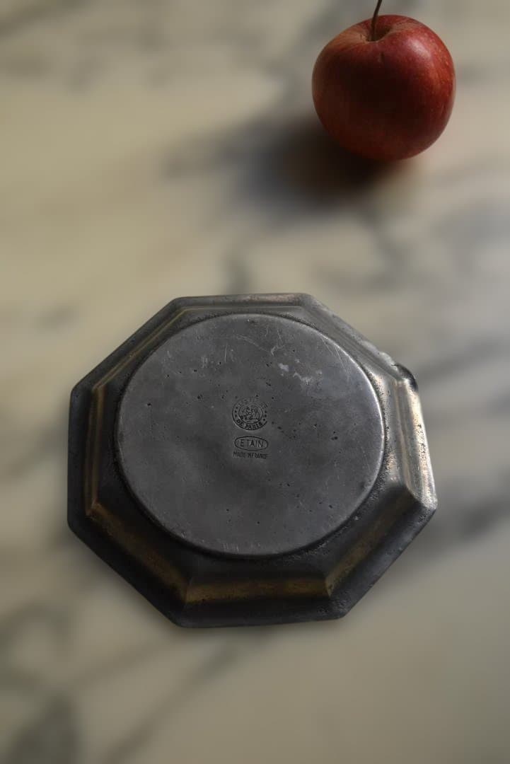 美しいエタン　オクトゴナル深皿（12.6㎝）　フランスアンティーク　印有