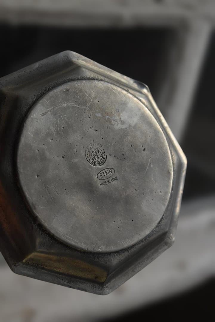 美しいエタン　オクトゴナル深皿（12.6㎝）　フランスアンティーク　印有