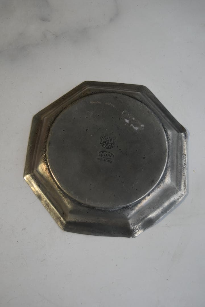 美しいエタン　オクトゴナル深皿（12.6㎝）　フランスアンティーク　印有