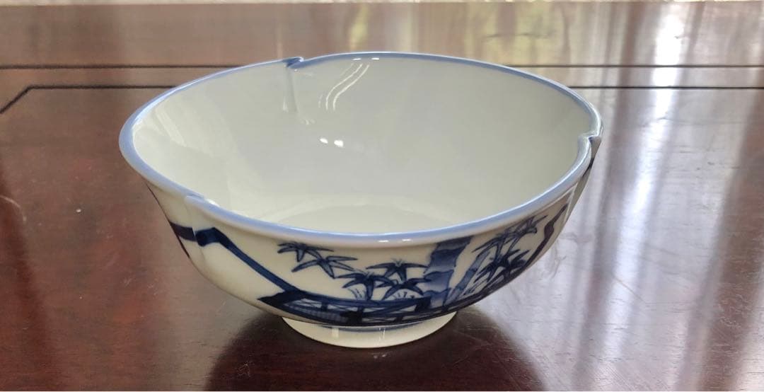 三川内焼　平戸祥山　手彩染付　中鉢　5枚組