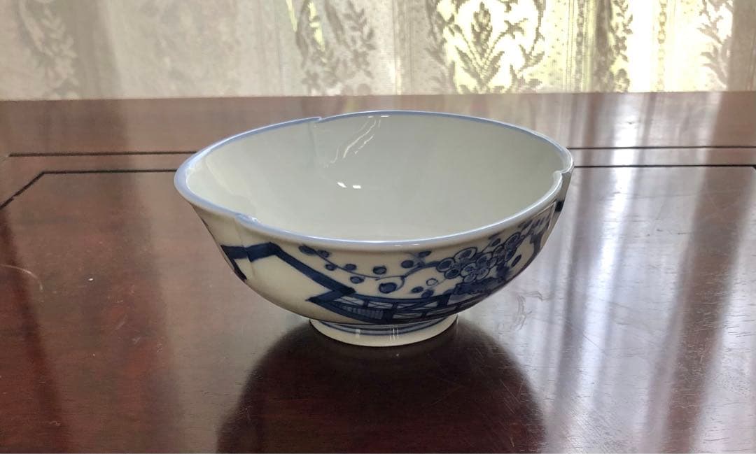 三川内焼　平戸祥山　手彩染付　中鉢　5枚組