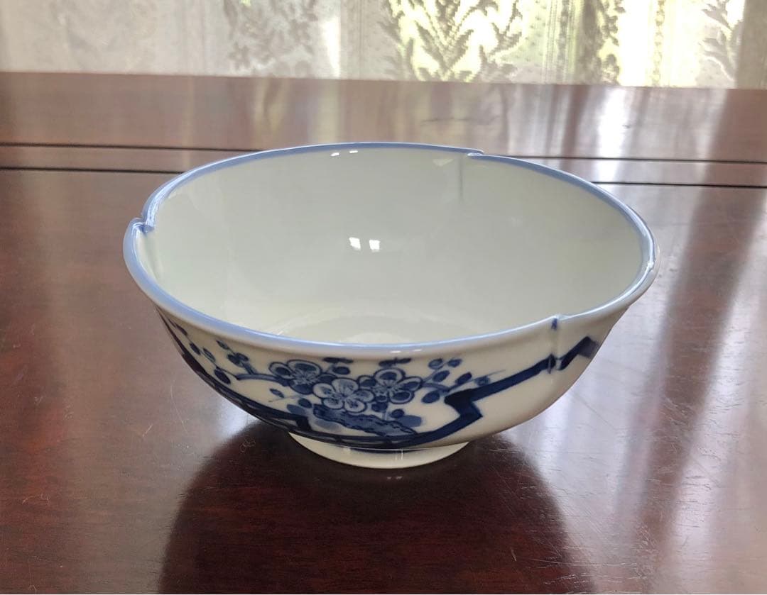 三川内焼　平戸祥山　手彩染付　中鉢　5枚組