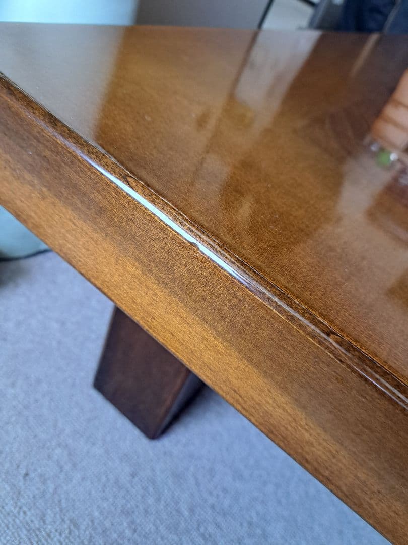 2回使用　木製座卓 光沢仕上げ 茶色
