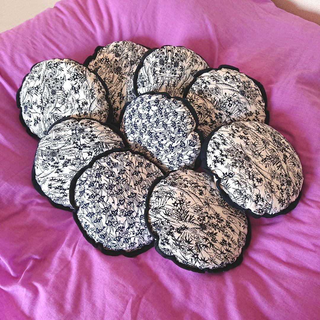 花柄円形ミニクッション 9個セット(ハンドメイド・リメイク)