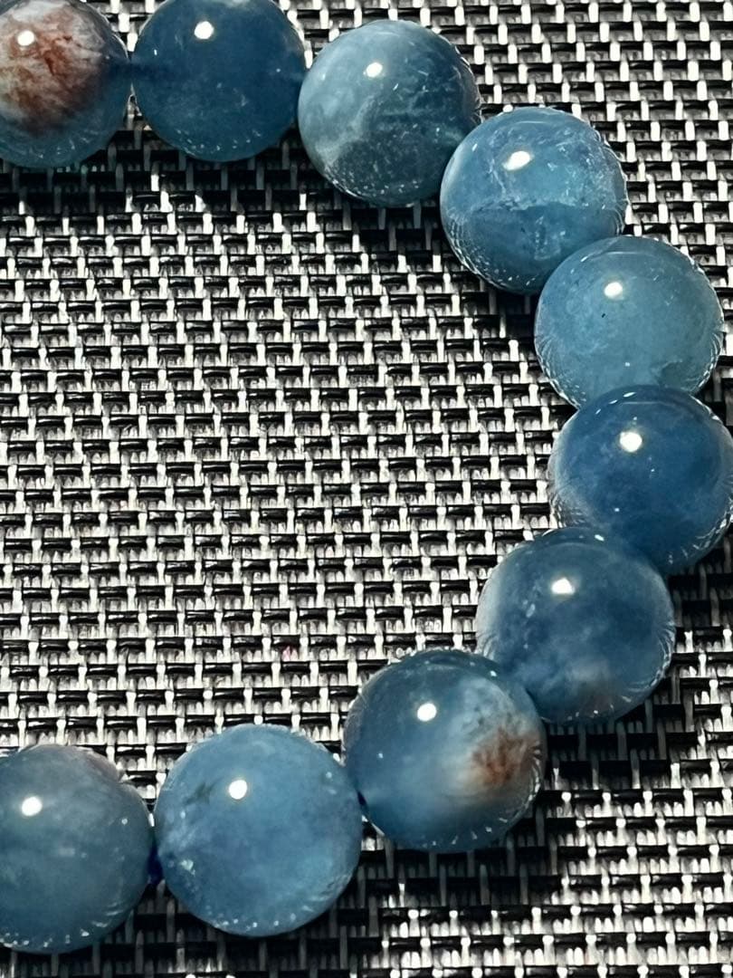 希少！母岩付きアクアマリンのブレスレット 天然石 約13mm