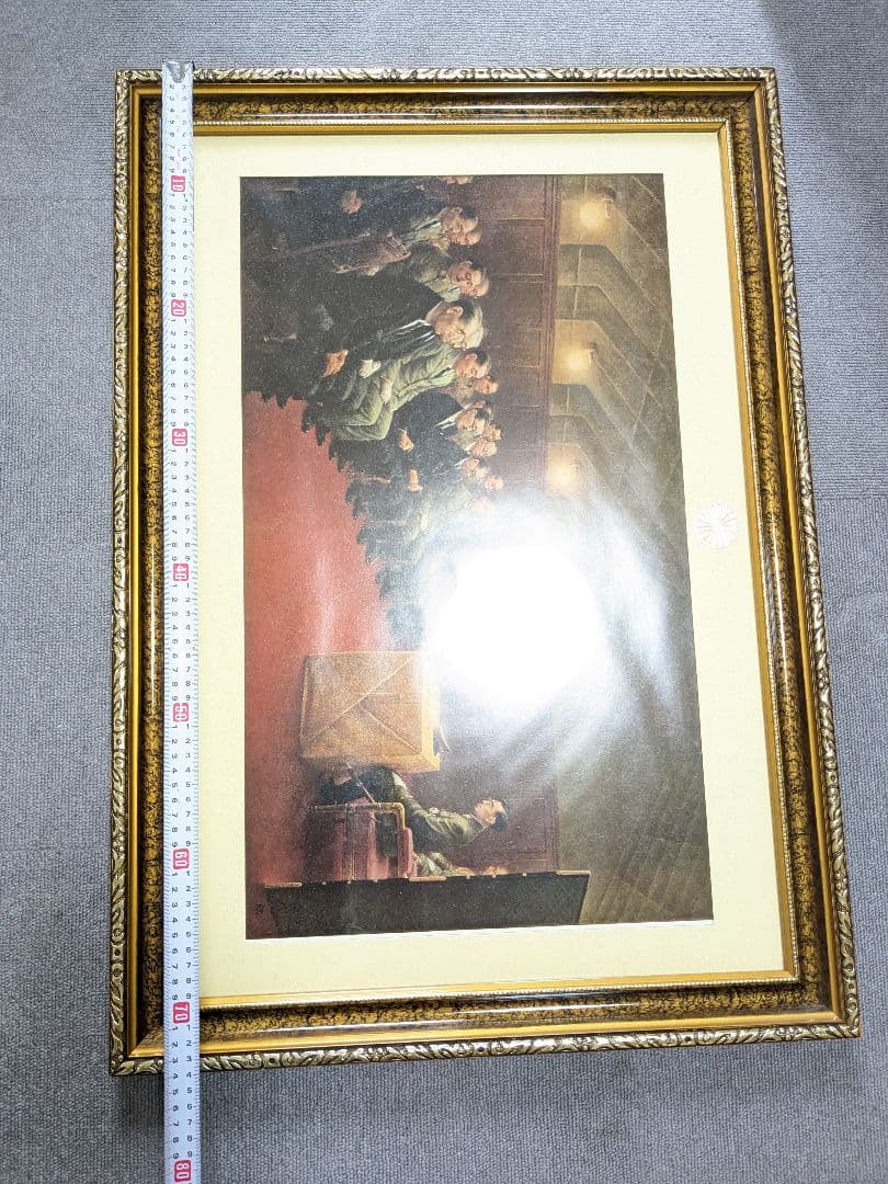 複製 白川一郎 最後の御前会議 終戦の詔書 額装 天皇陛下 大日本帝国軍 印刷