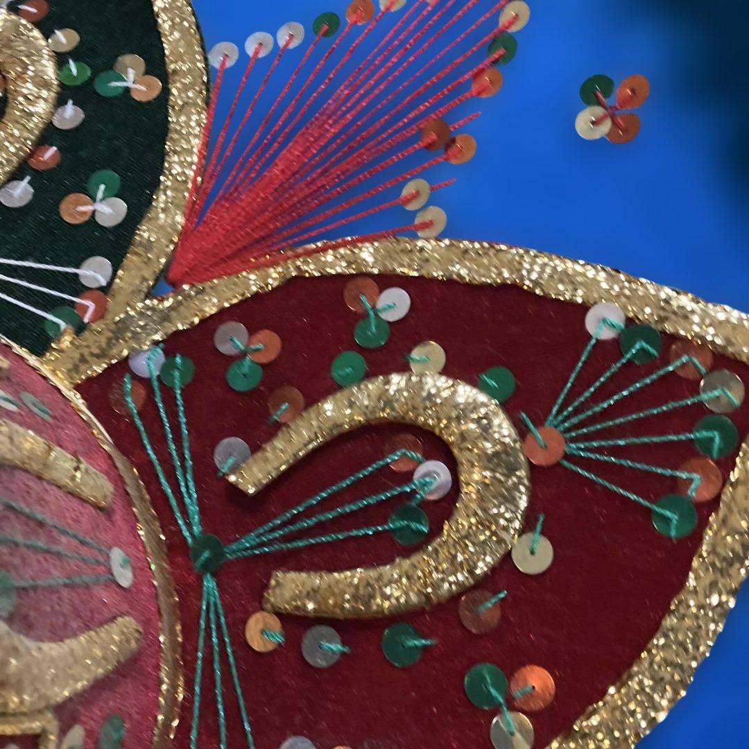 メキシカンハット 青色 刺繍入り