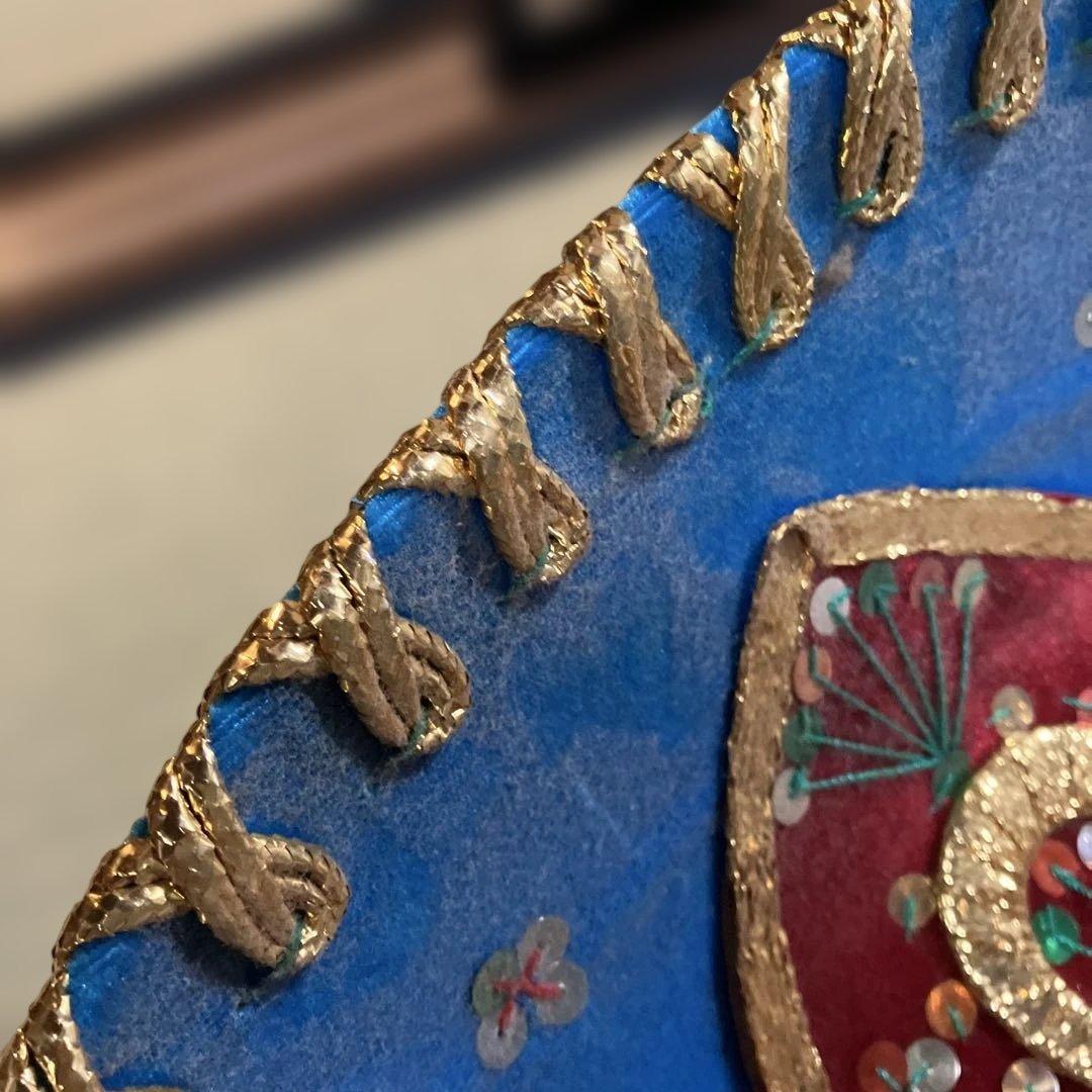 メキシカンハット 青色 刺繍入り