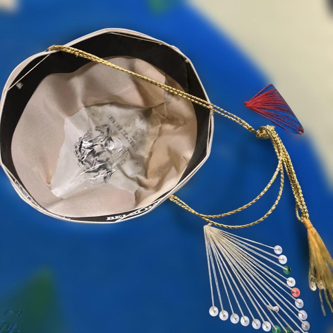 メキシカンハット 青色 刺繍入り