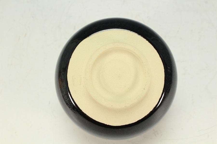 茶道具 油滴天目釉 筒 茶碗 共箱(K-A362)