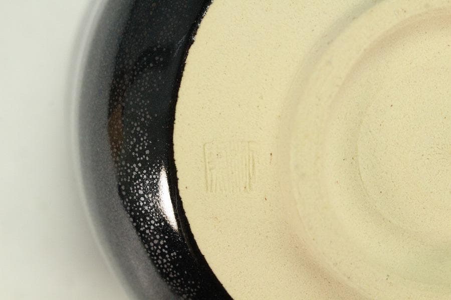 茶道具 油滴天目釉 筒 茶碗 共箱(K-A362)