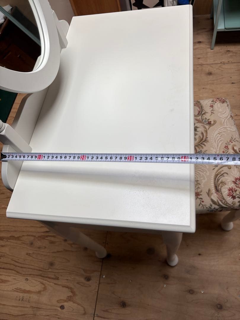 ホワイト 木製 ドレッサー・鏡台