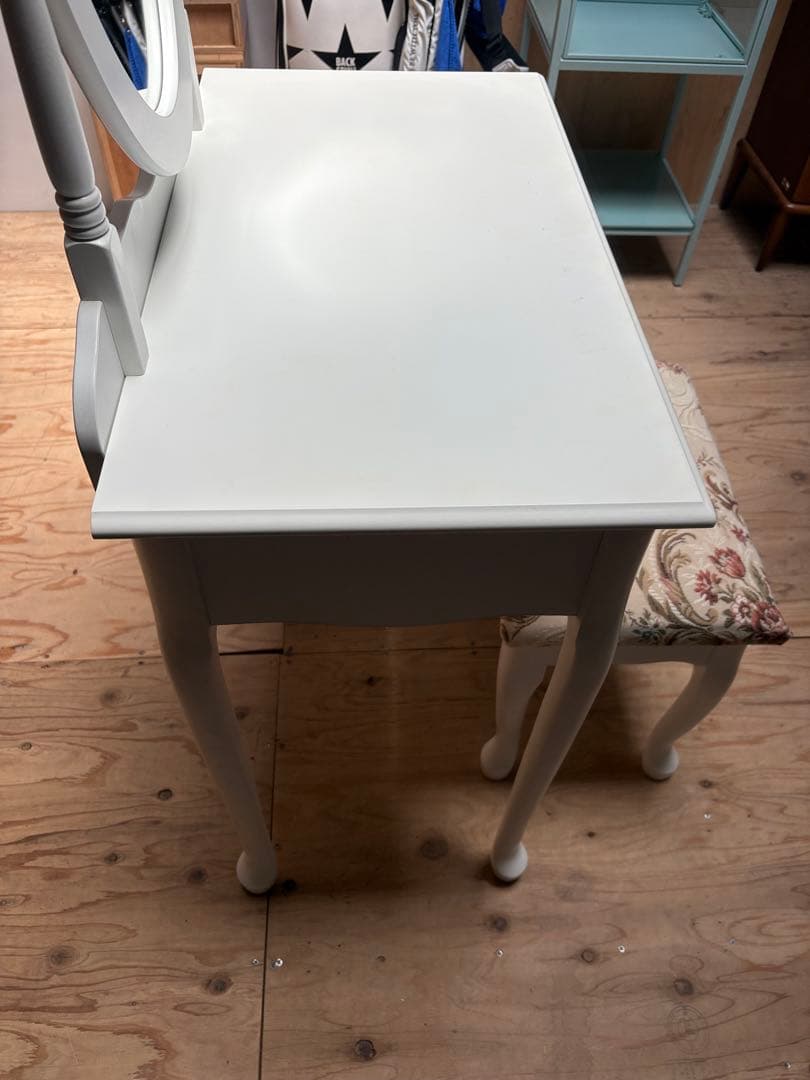 ホワイト 木製 ドレッサー・鏡台