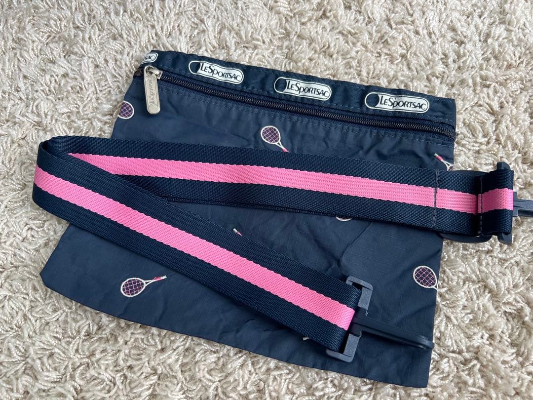 レスポートサック　2wayボストンバッグ　テニスラケット柄　刺繍