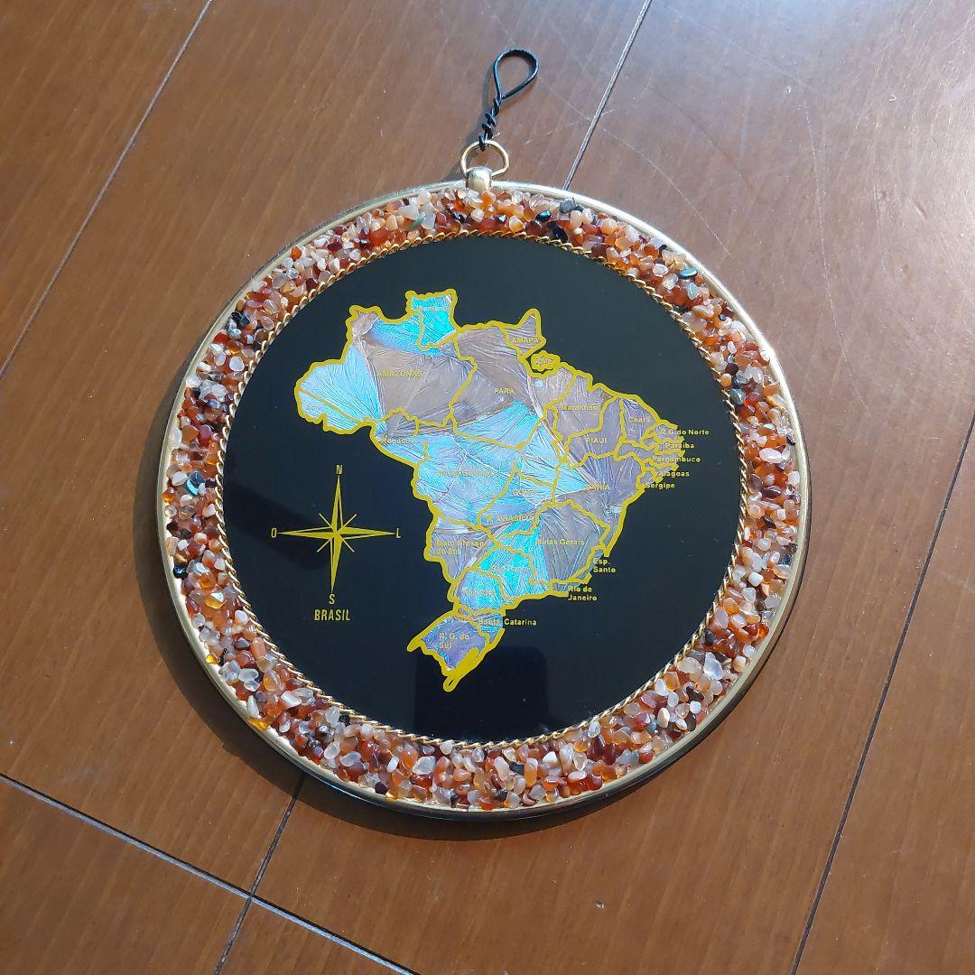 モルフォ蝶　天然石　壁掛け