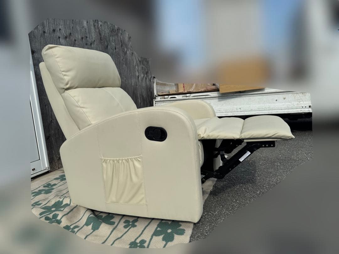 使用1年 1人掛け シングル パーソナル ソファ チェア オットマン跳ね上げ式