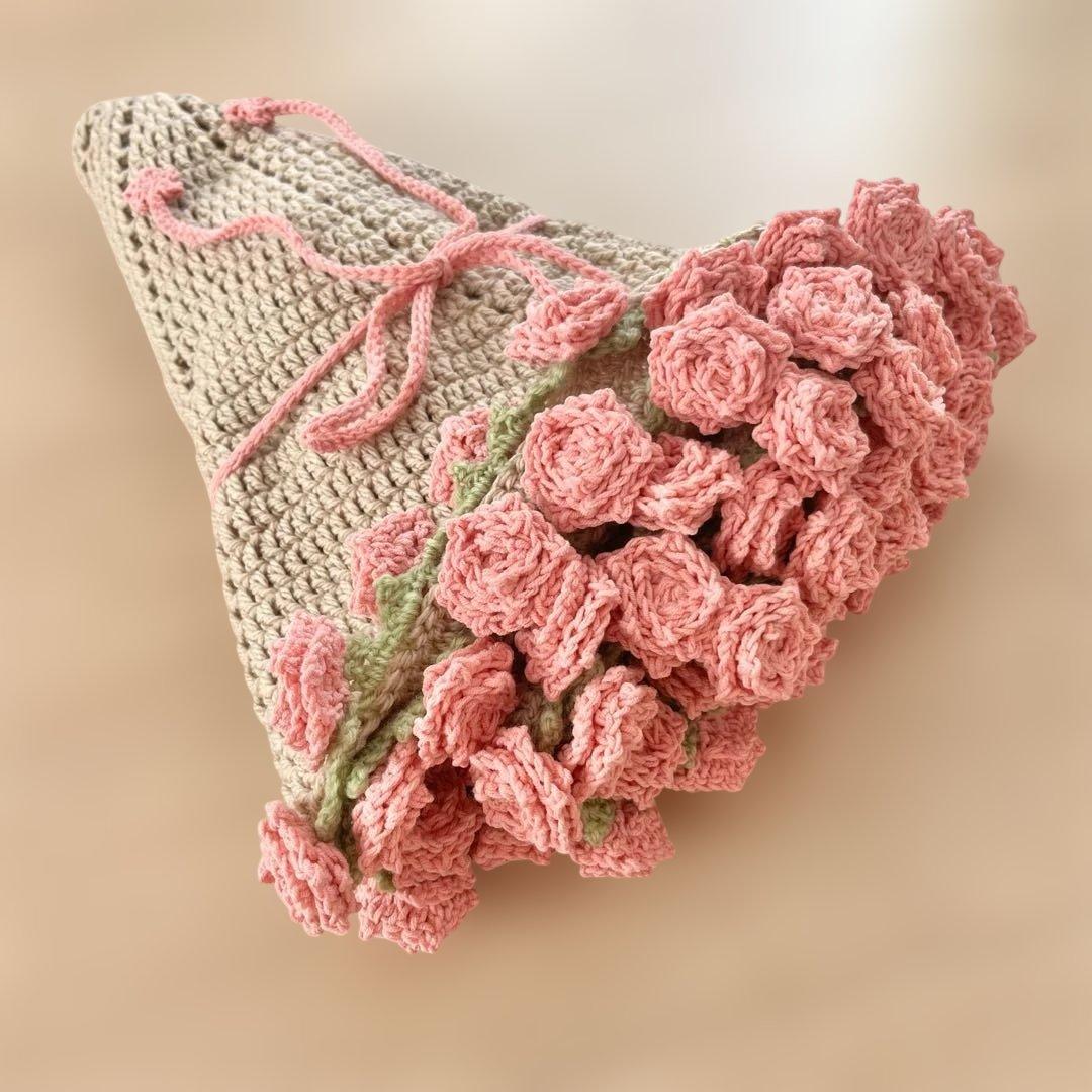 花束ブランケット　ピンクローズ