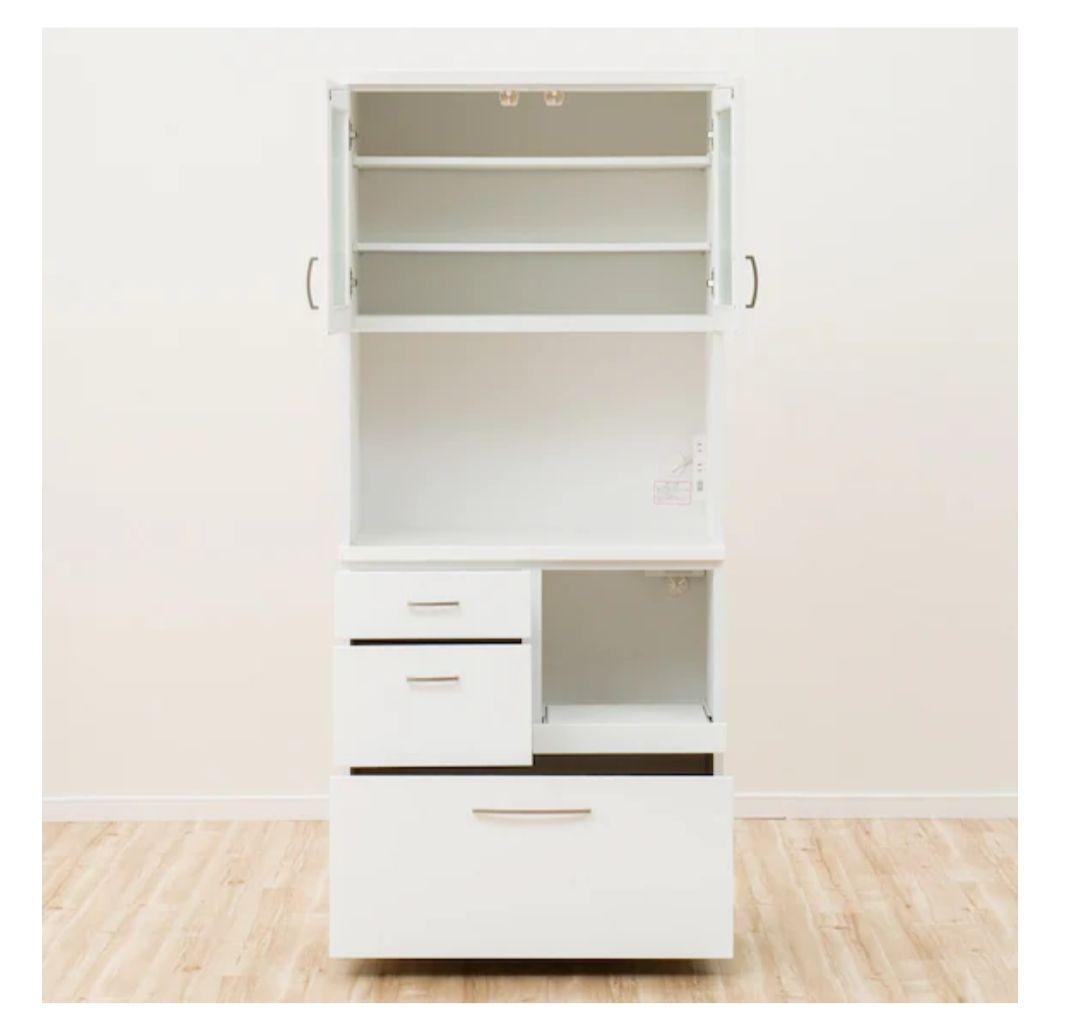 ニトリ 食器棚 コパンT80KB キッチンボード 80cm幅 ホワイト