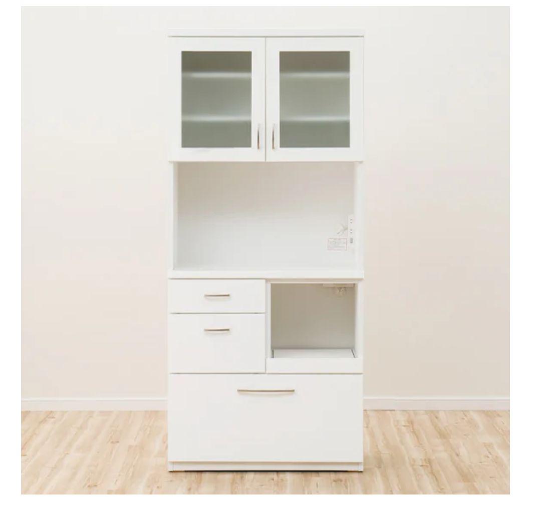 ニトリ 食器棚 コパンT80KB キッチンボード 80cm幅 ホワイト