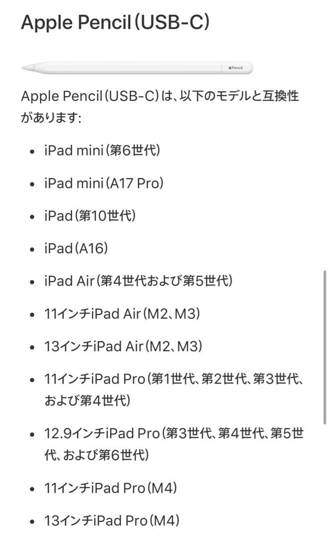 【おもち】Apple Pencil (USB-C) 純正