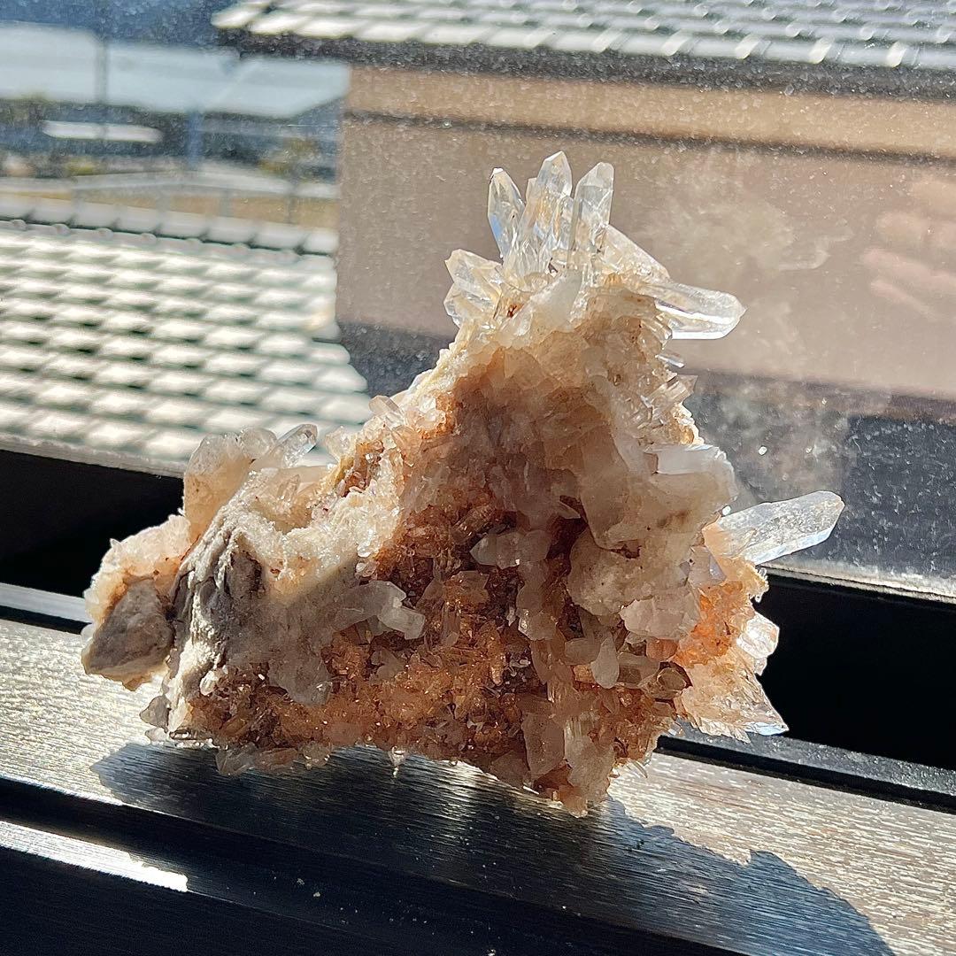 迫力あり　ヒマラヤ水晶　クローライト付マニカラン産クラスター　天然　高波動　　2