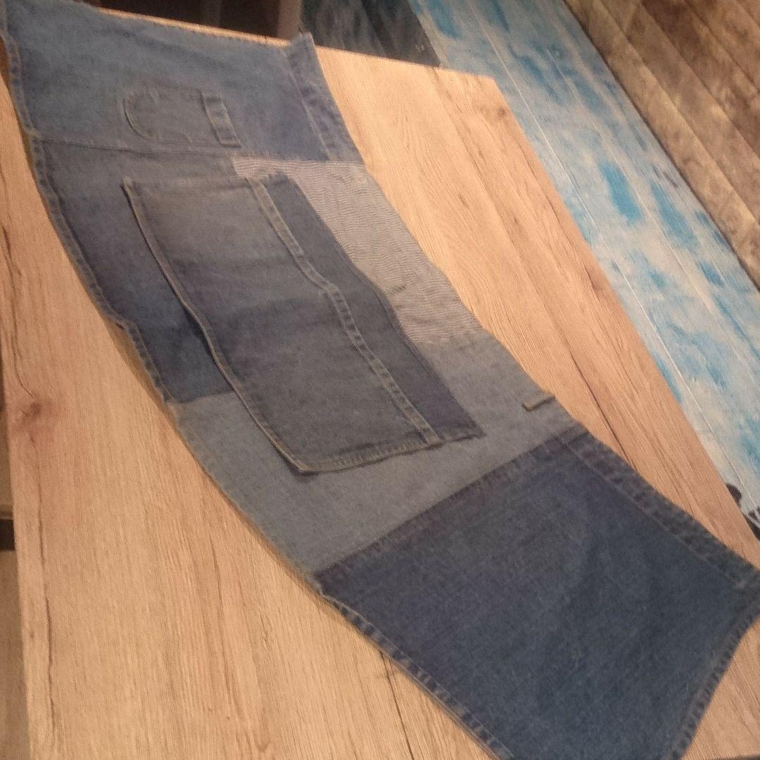 バラ売り可能、5枚セット デニム パッチワーク サロン エプロン