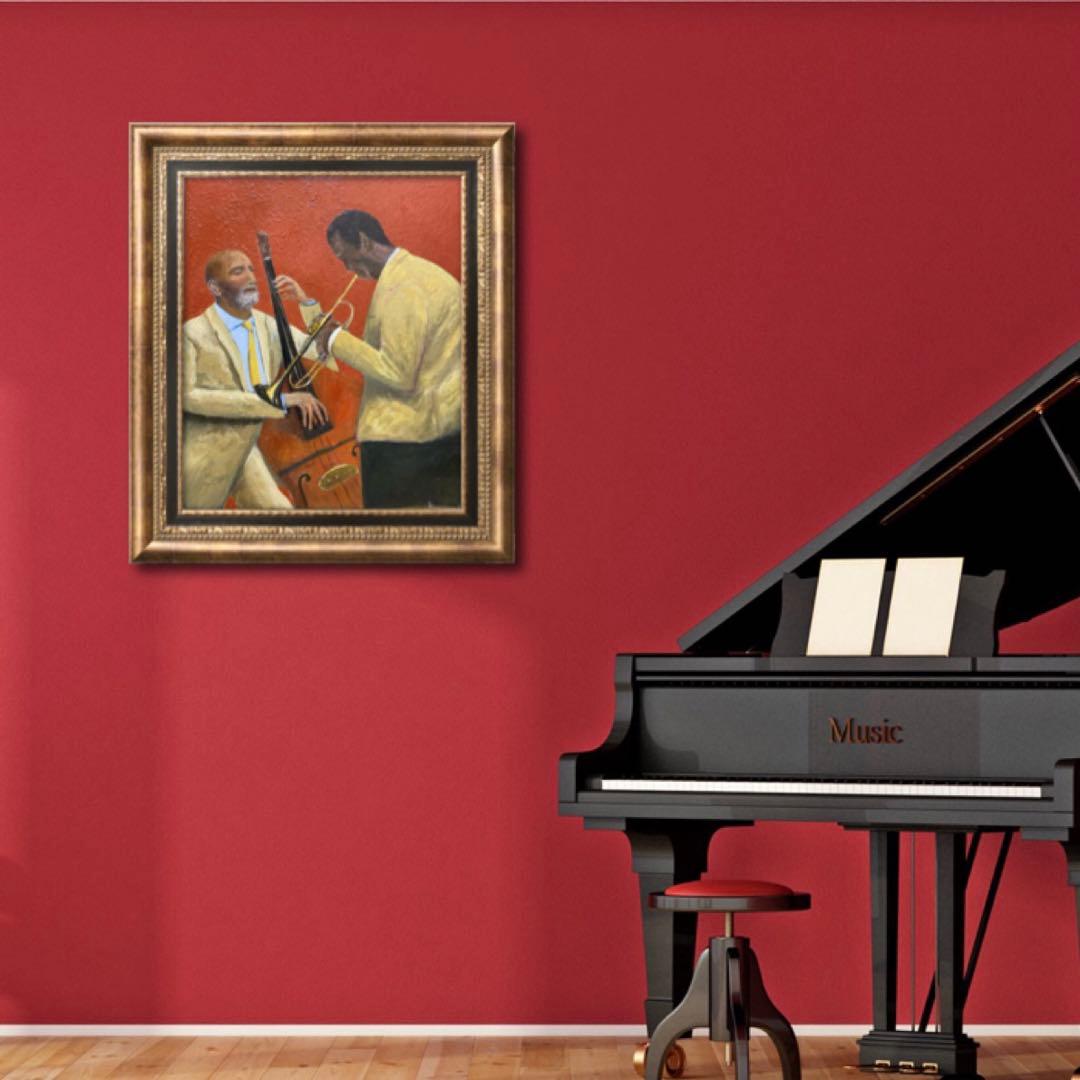 ジャズミュージシャン F10 油彩画 人物画 アート