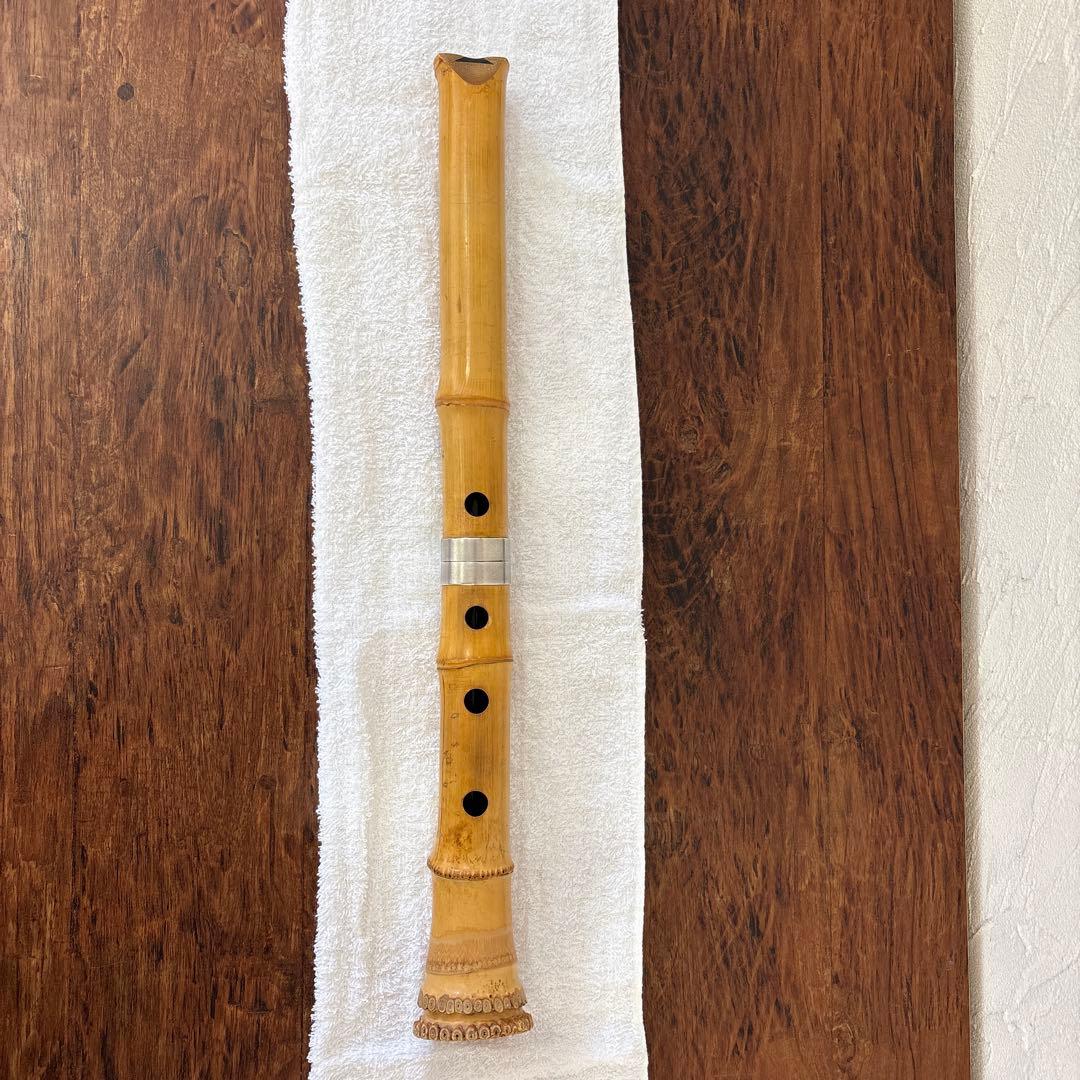 尺八 竹治刻印2ヶ所　 竹製　琴古流　約45.5cm