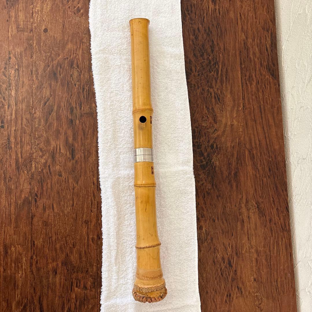 尺八 竹治刻印2ヶ所　 竹製　琴古流　約45.5cm