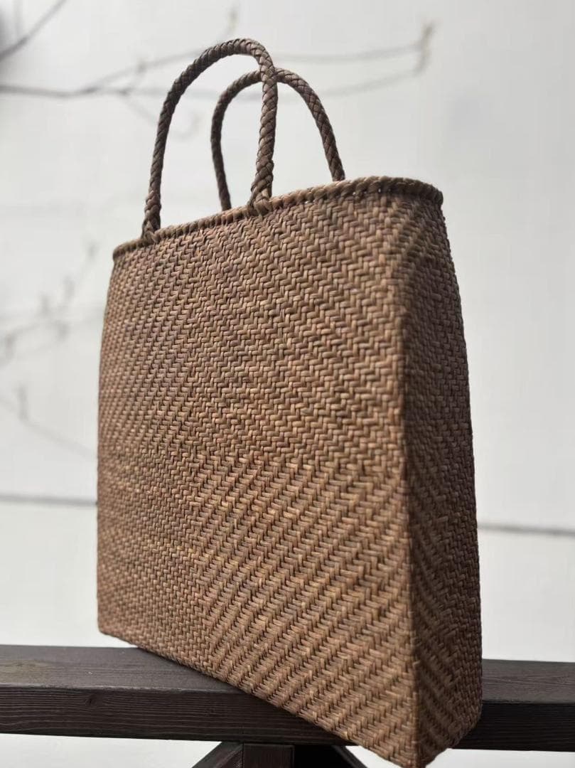 国産山葡萄 山葡萄かごバッグ 網代編み 細ひご 内布あり Lサイズ 軽量