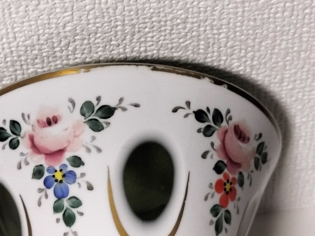 ボヘミアングラス 色被せガラス グリーン 切子 薔薇 花瓶 フラワーベース