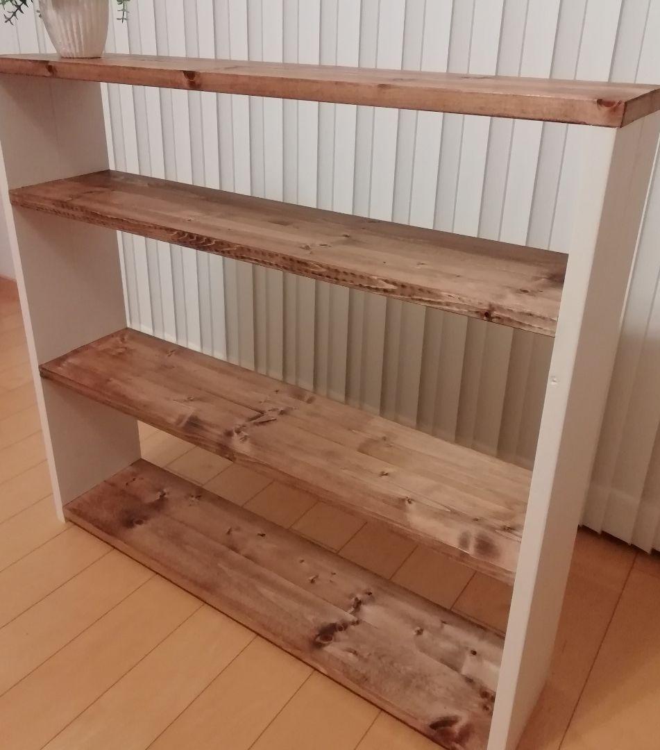 ハンドメイドシェルフ/収納棚/ラック/木製/ホワイト【送料込み】