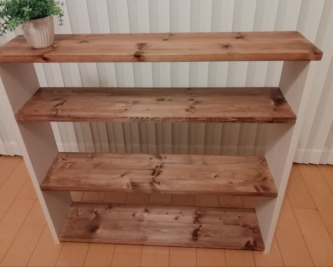 ハンドメイドシェルフ/収納棚/ラック/木製/ホワイト【送料込み】