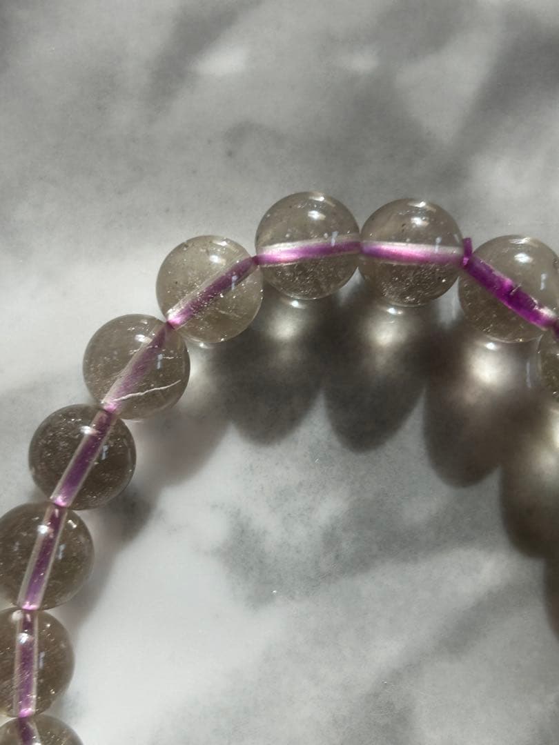 パープルリビアングラスブレスレット8.5