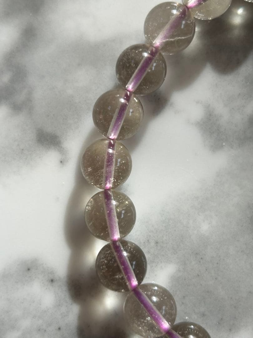 パープルリビアングラスブレスレット8.5