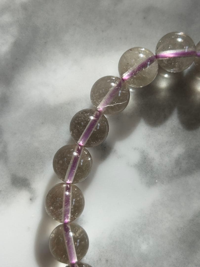 パープルリビアングラスブレスレット8.5