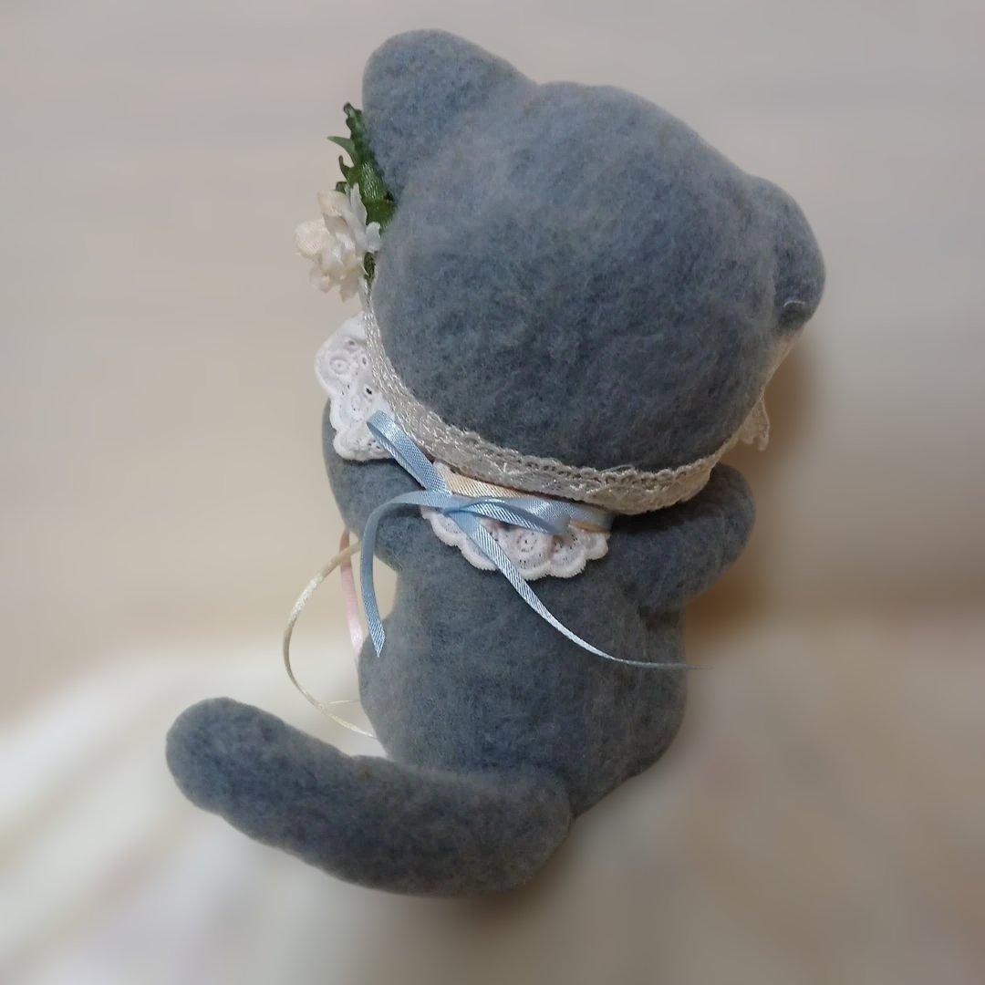 作家様　羊毛フェルト　グレーねこちゃん