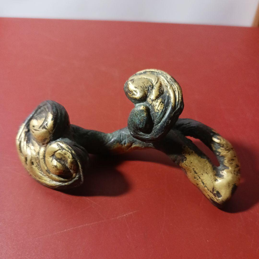 秦蔵六　平安蔵六　霊芝書鎮　金属製アートオブジェ