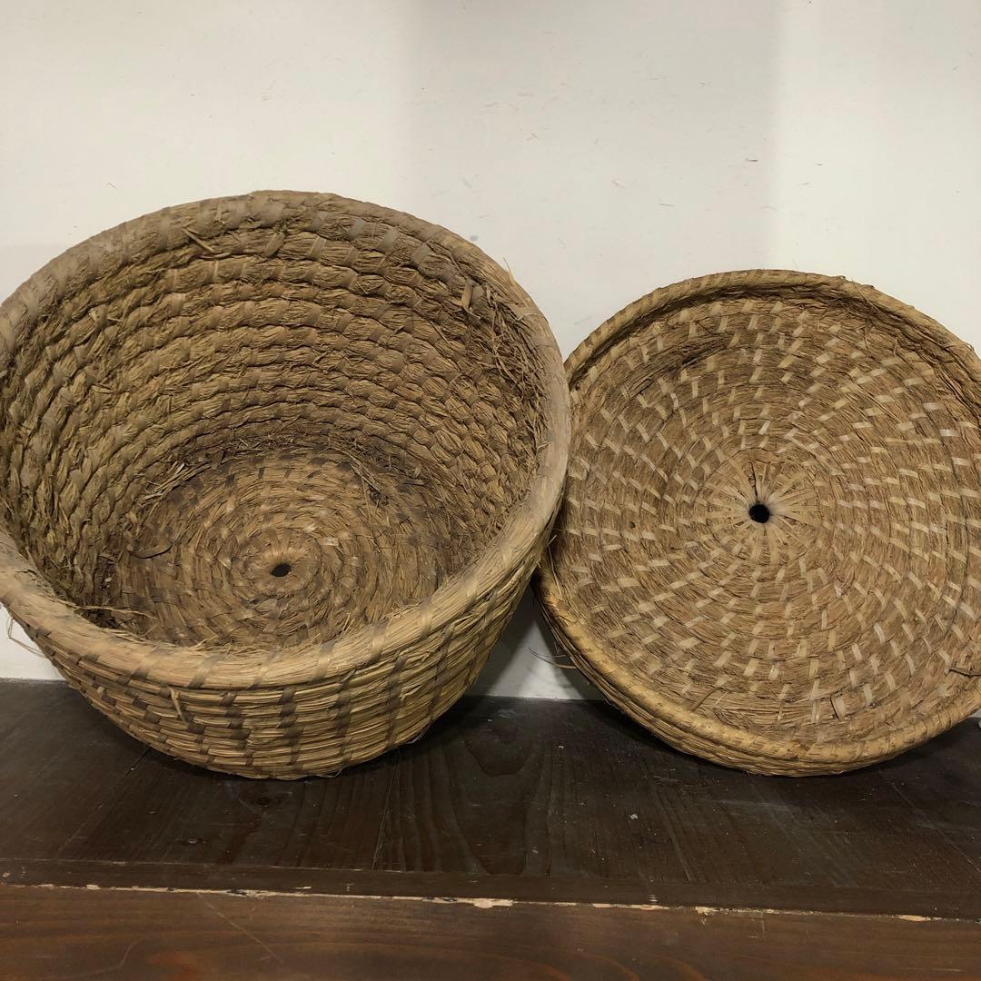 レトロ天然素材 蓋いずみ　大型おひつ