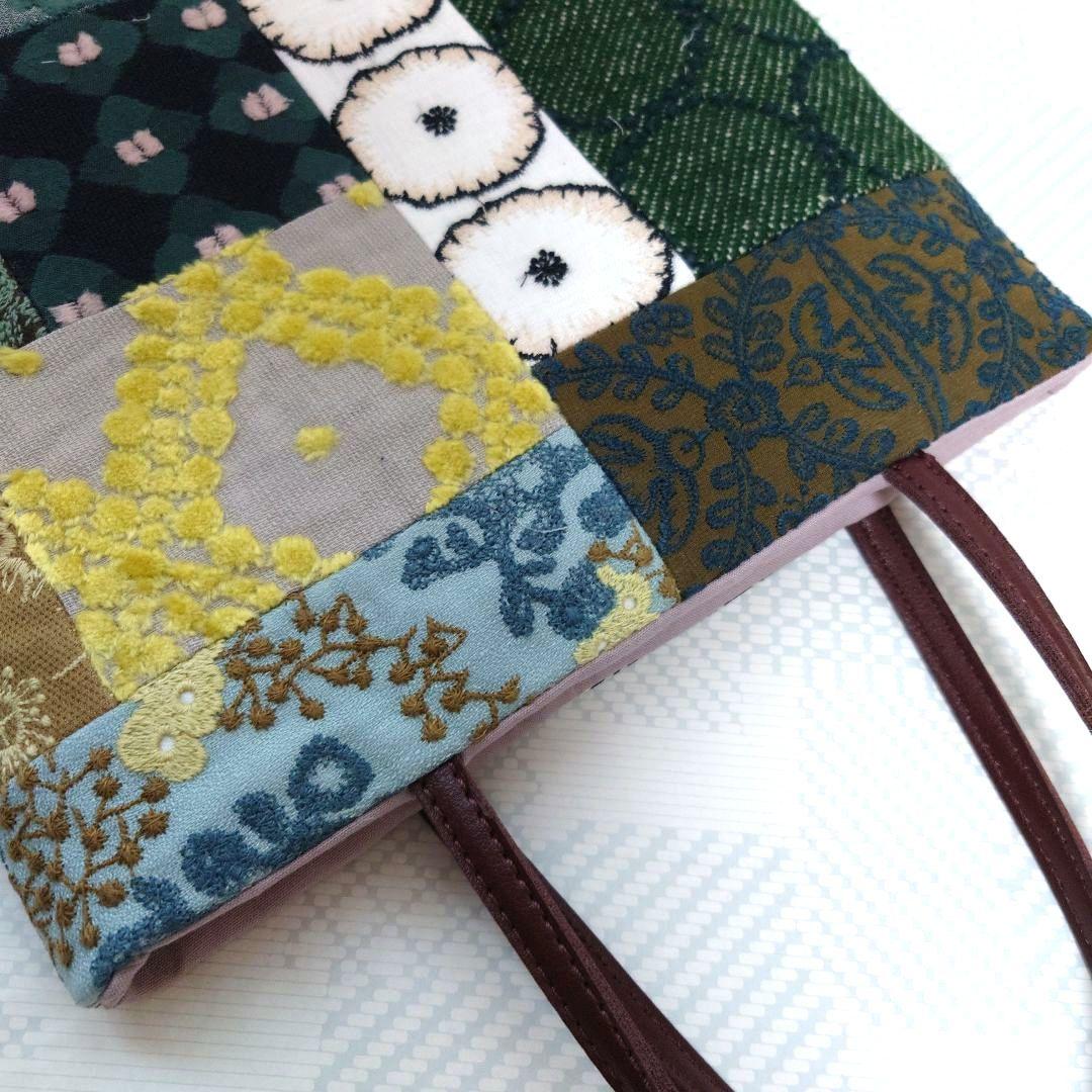 ミナペルホネン　パッチワーク　ミニトートバッグ　大きめサイズ