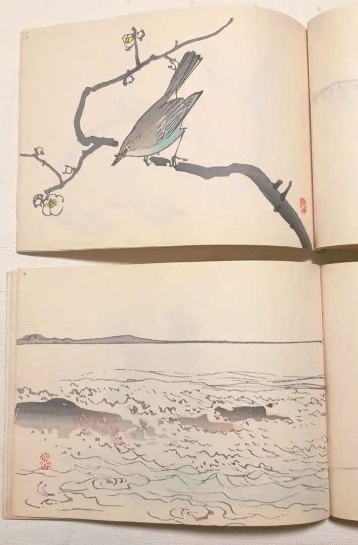 栖鳳習畫帖版画本全4冊の内第2、3、4巻3冊売り竹内栖鳳画昭和45年重版出版