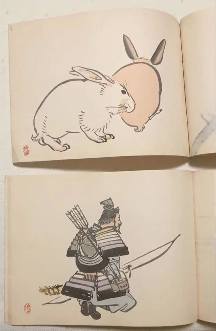 栖鳳習畫帖版画本全4冊の内第2、3、4巻3冊売り竹内栖鳳画昭和45年重版出版