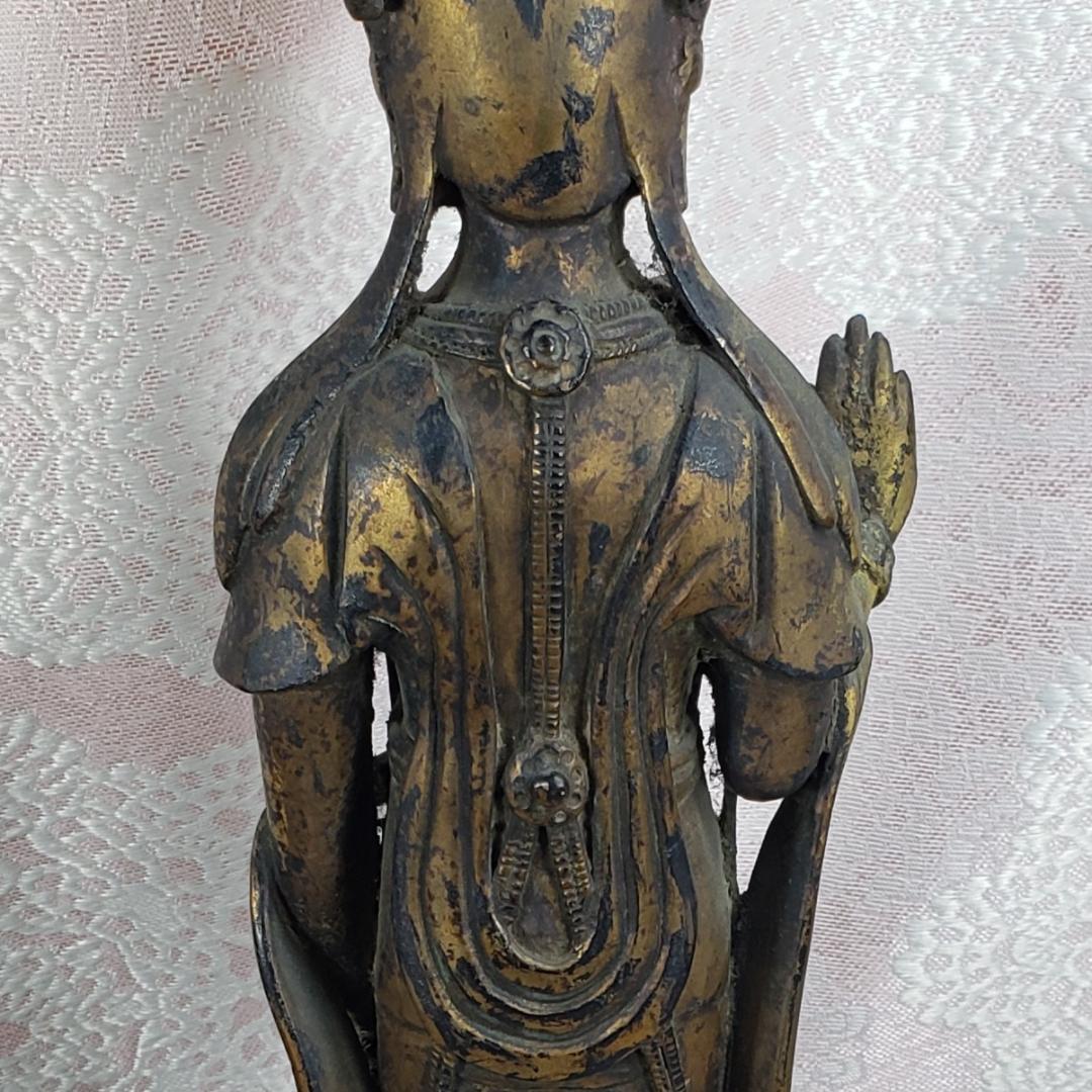 【百済仏】◆百済金銅観音菩薩立像 高:37cm 仏像◆検）高麗仏 新羅仏 白鳳仏