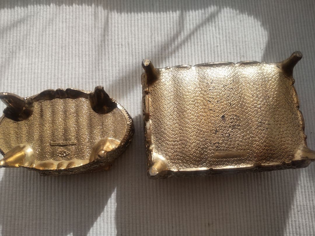 金色の装飾ボックス 2点セット