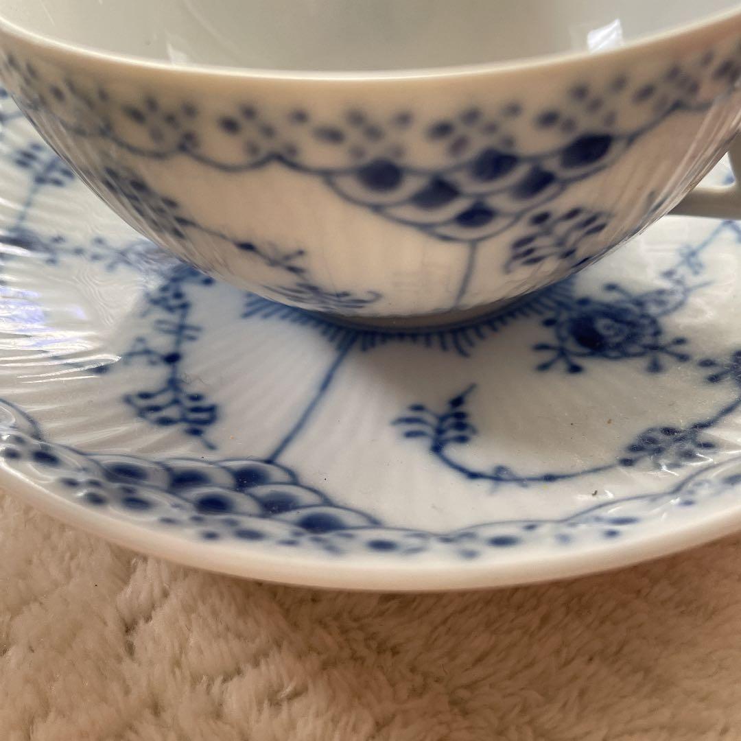 ロイヤルコペンハーゲン　ブルーフルーテッド　プレイン　ティーカップ＆ソーサー