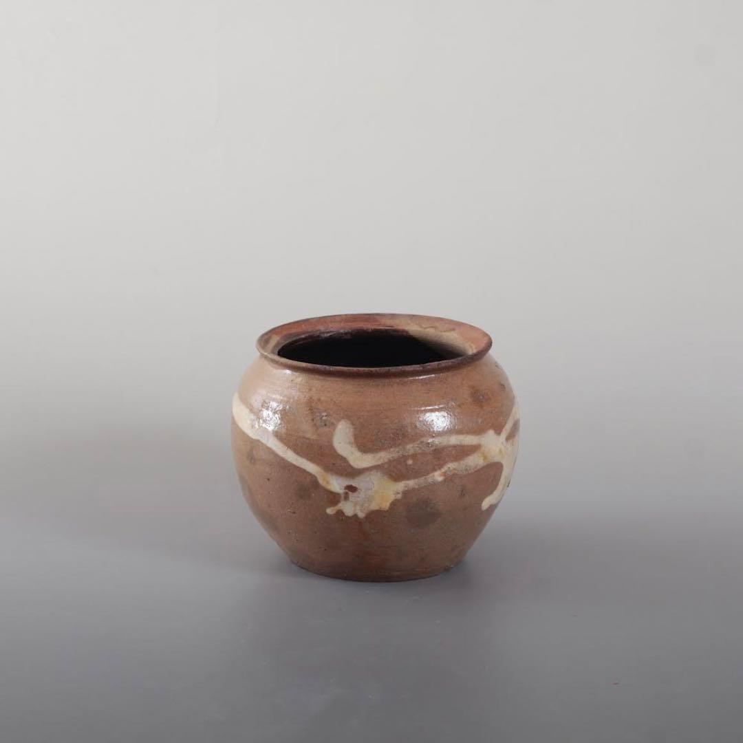 丹波 白化粧土流し 小壺 茶碗 古美術 古道具 アンティーク 古丹波