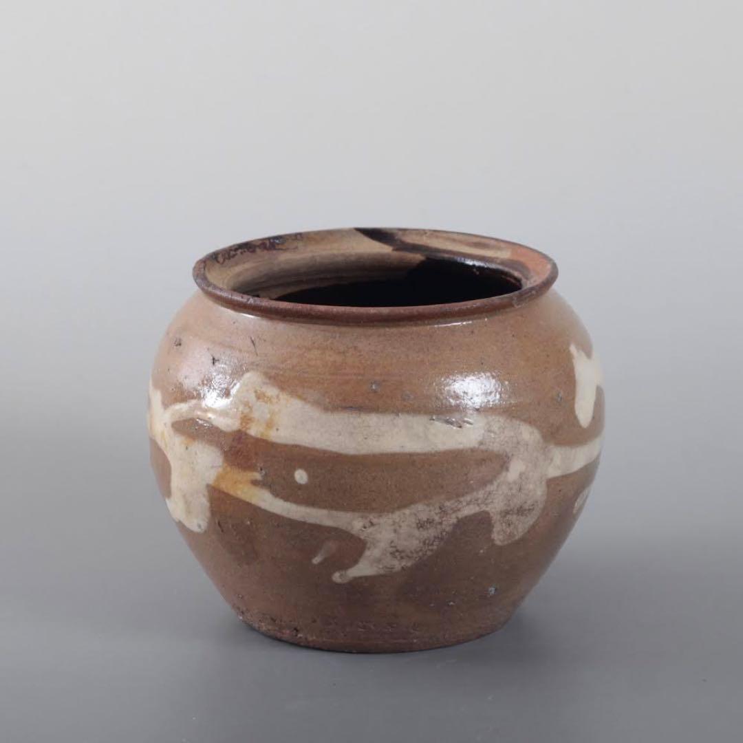 丹波 白化粧土流し 小壺 茶碗 古美術 古道具 アンティーク 古丹波